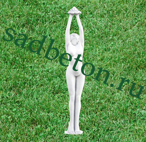 Девушка с лотосом - скульптура №162 бетонная h = 164 см, m = 85 кг